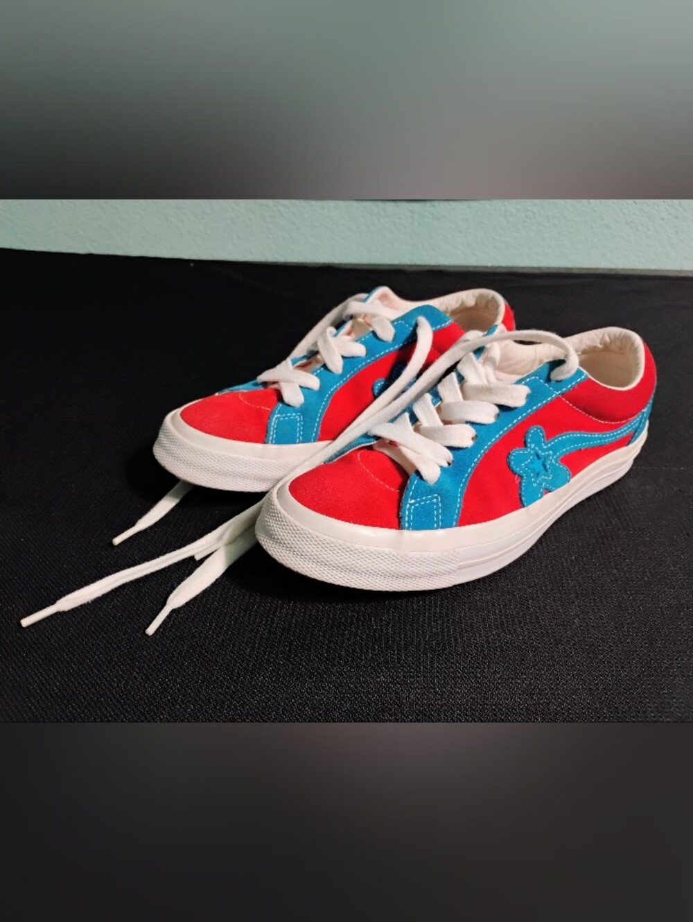Converse Golf Le Fleur One Star Ox Shoes W 8.5 M 6.5 Molten Lava Red Blue Suede